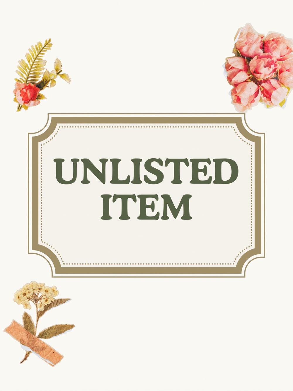 Unlisted Item Decorative Sign - Cream and Green